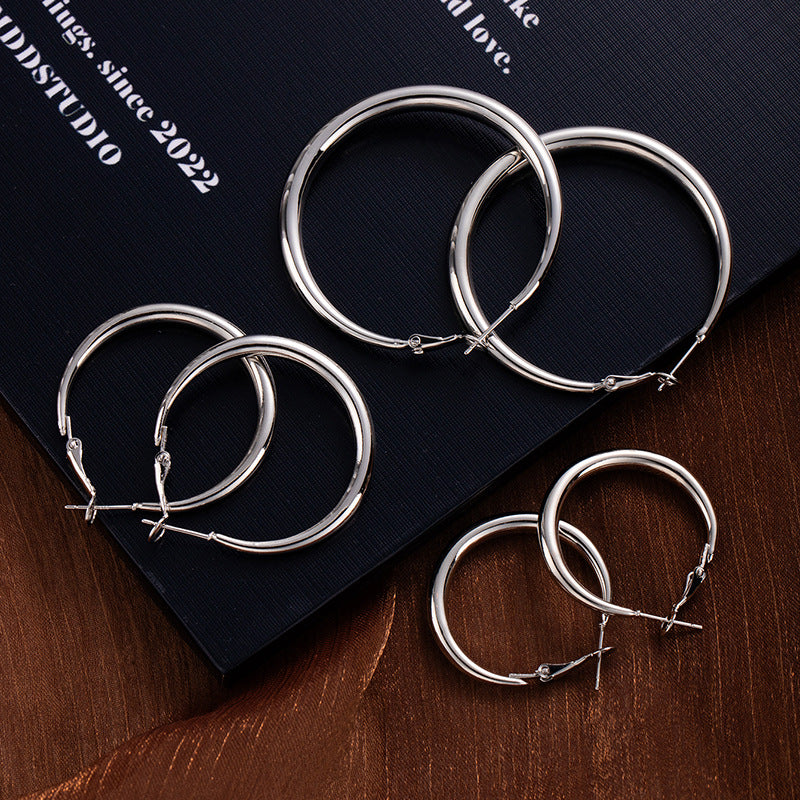 Wholesale Minimalist geometric metal hoop earrings